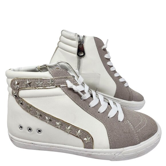 Vintage Havana Womens High-Top Sneakers With Star Studs & Gold Accents Size 10 - Picture 13 of 13